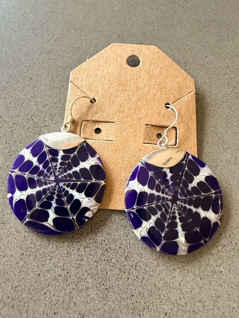 Dyed Natural Shell Beach Earrings | 925 Sterling Silver | Bohemian Style | New